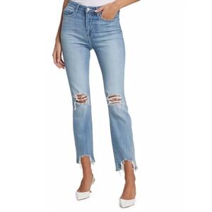 L'agence Women's Mid Rise Skinny Jean Size 25 $275 Distressed Raw Hem‎